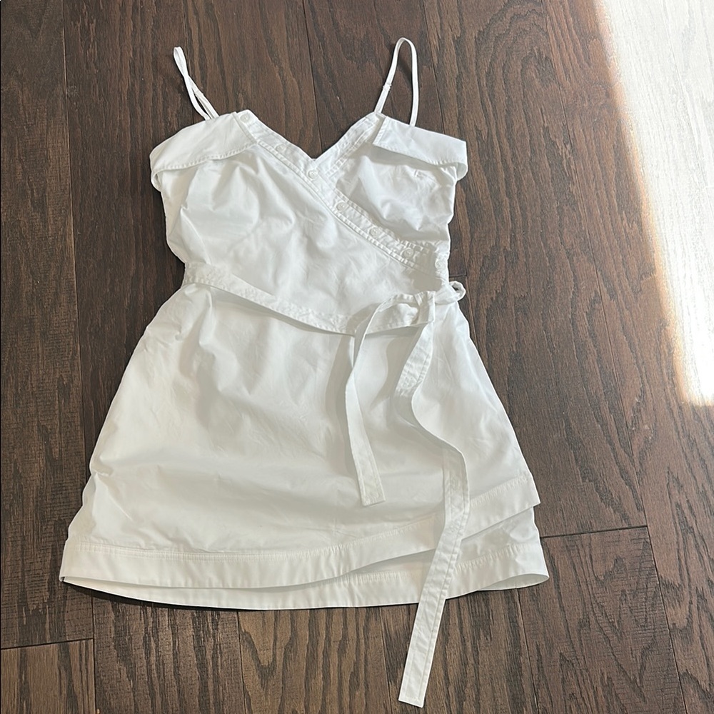 Jonathan Simkhai White Wrap Dress with Tie